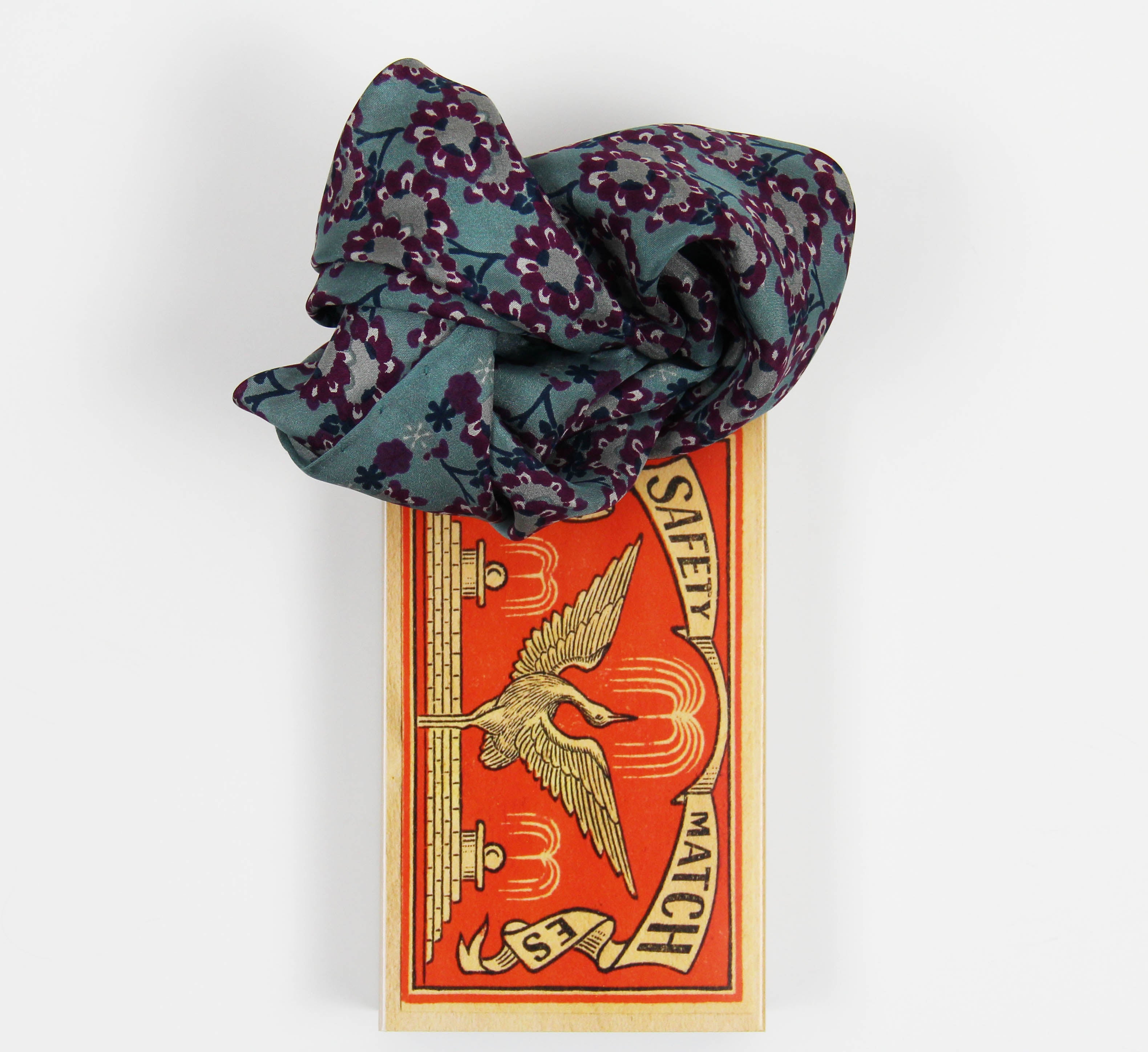 Les Belles Vagabondes Silk Scarf Tournesol Plum Gift Box
