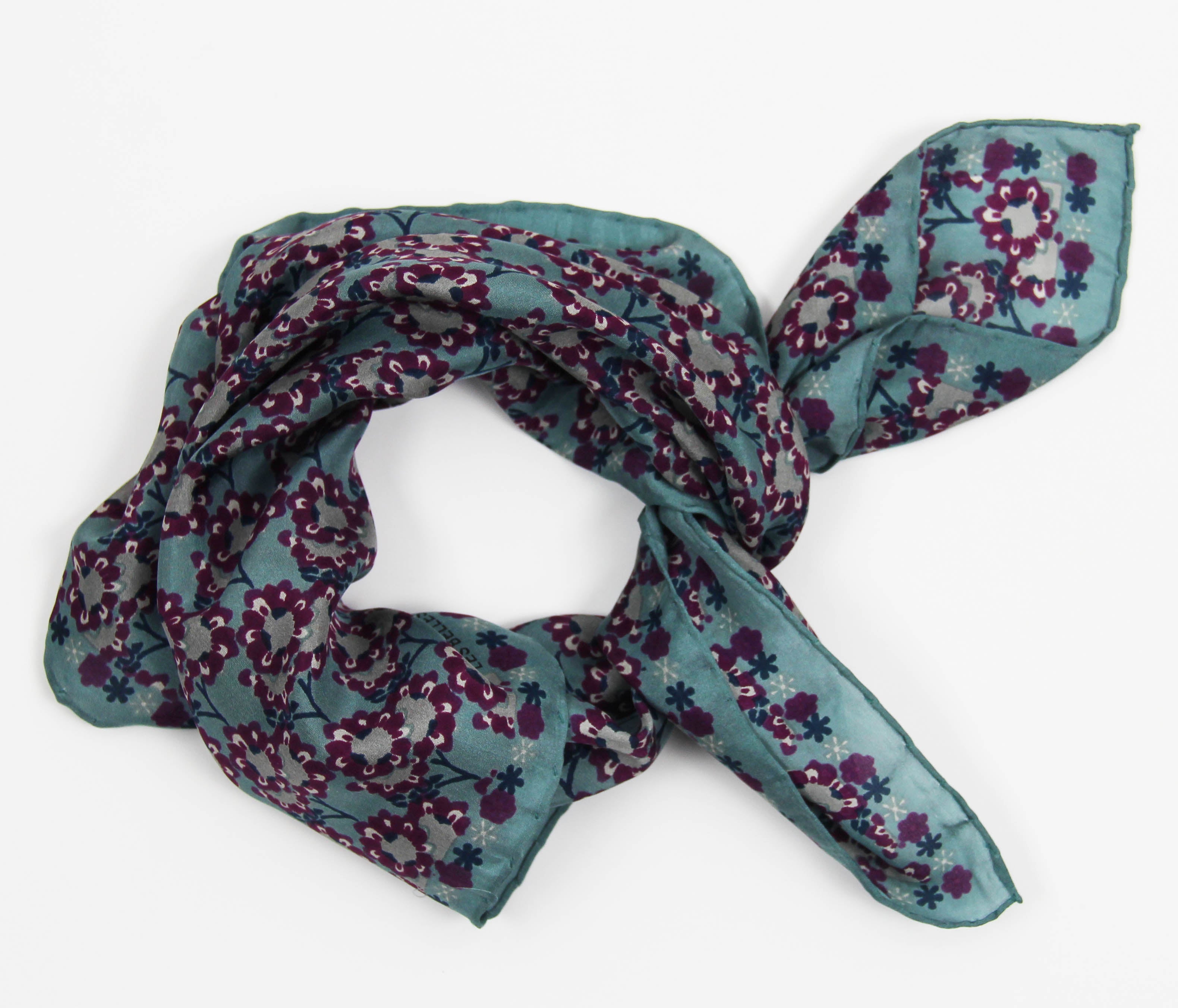 Les Belles Vagabondes Silk Scarf Tournesol Plum Knot
