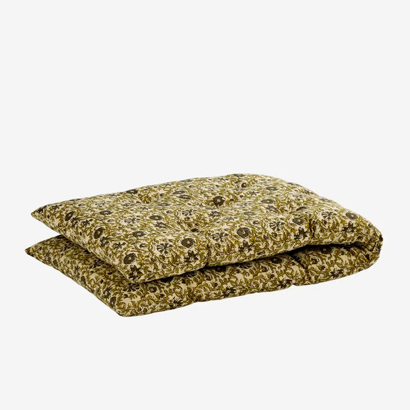 Madam Stoltz bench mattress green flower print