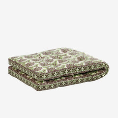 Madam Stoltz bench mattress cushion green brown floral print