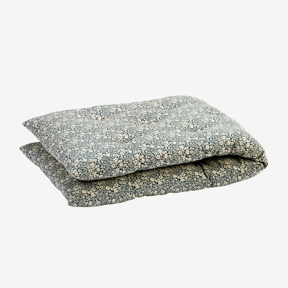 Madam Stoltz bench cushion blue white flower print