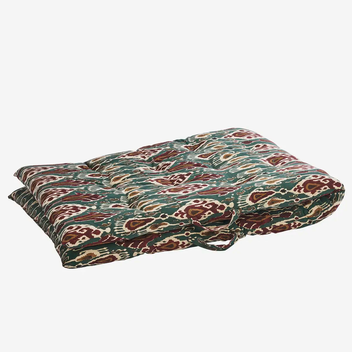 Madam Stoltz mattress cushion 70x180cm green syrah red