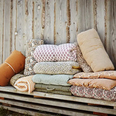 Madam Stoltz mattress cushion 60x100cm striped dark honey 60100-35