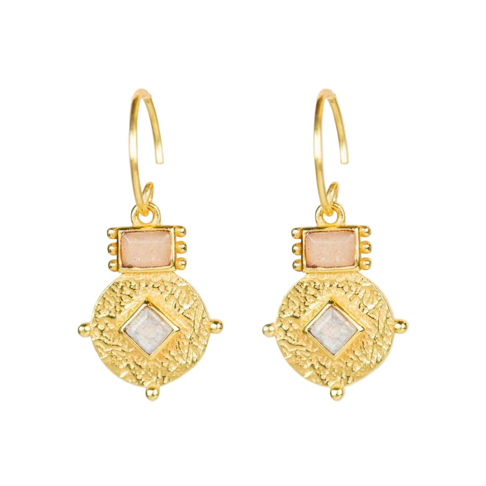 Gold earrings with decorative designs Muja Juma