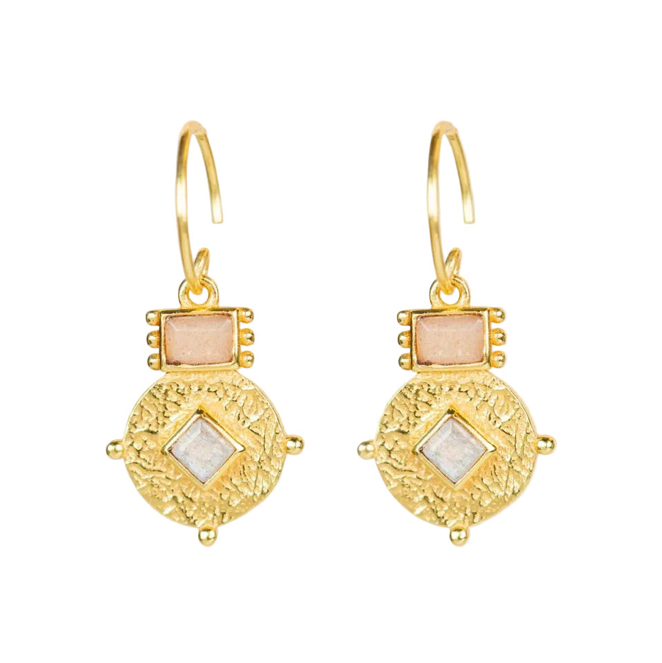 Gold earrings with decorative designs Muja Juma
