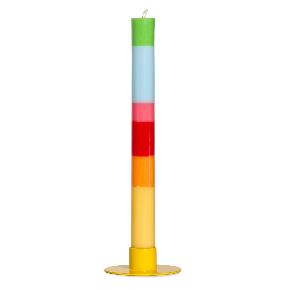 Colourful striped candle optimism eco-friendly