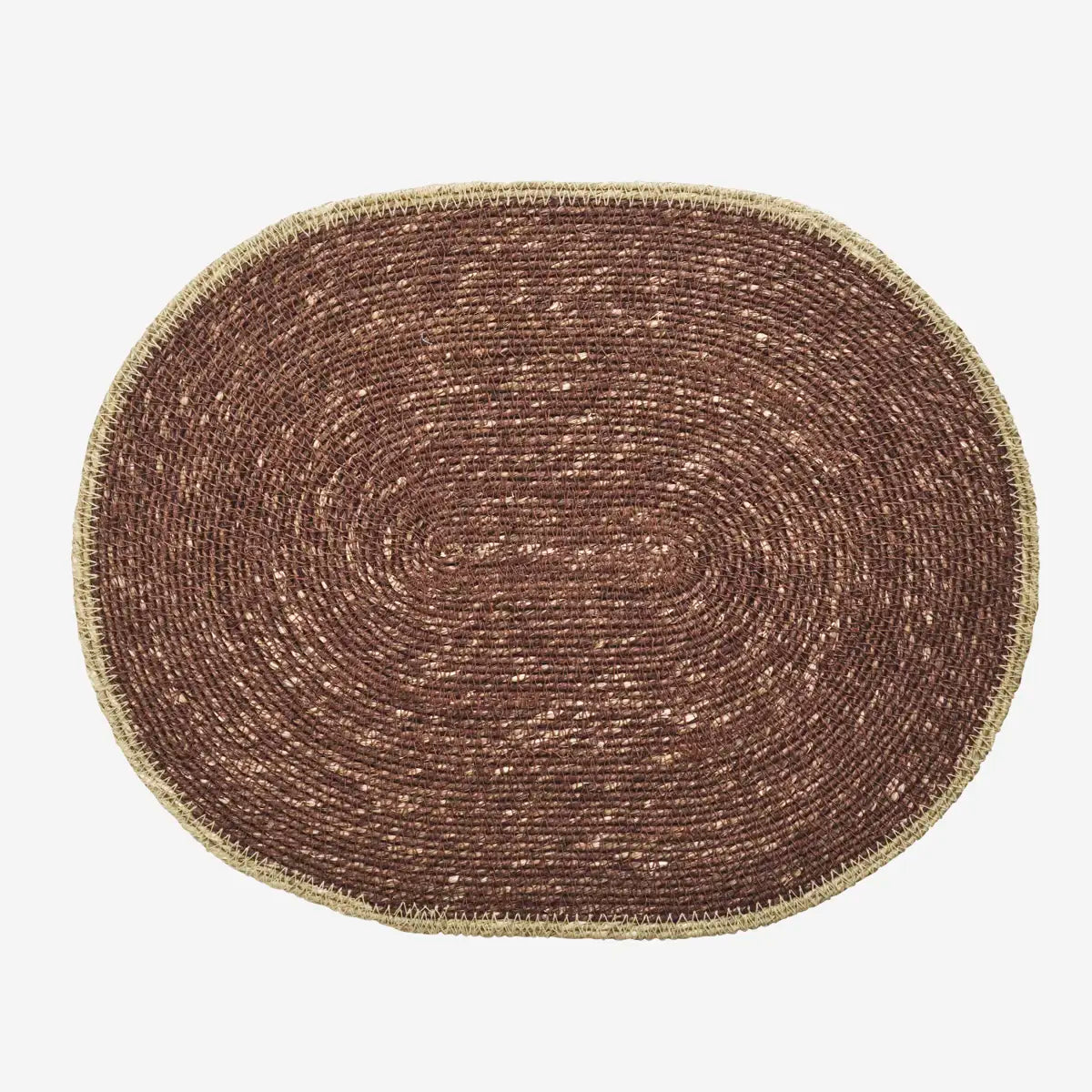 oval seagrass placemat dark brown Madam Stoltz