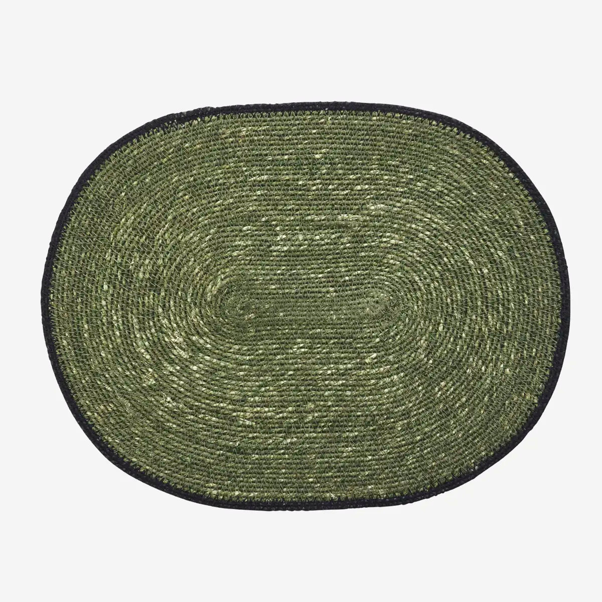 oval seagrass placemat dark green