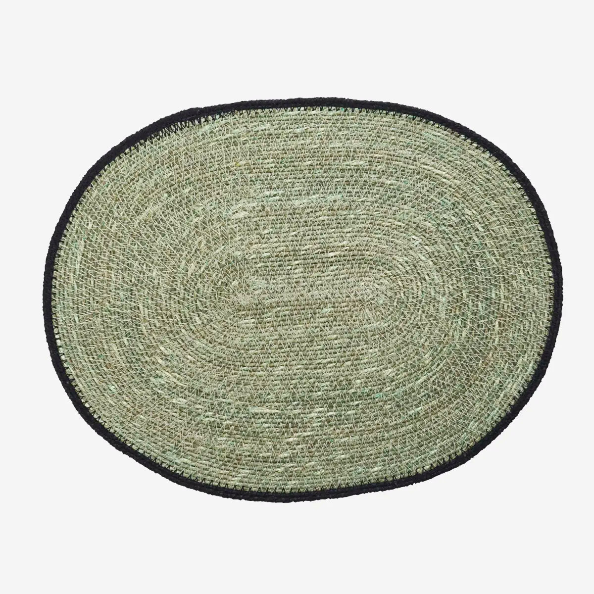 oval seagrass placemat light green