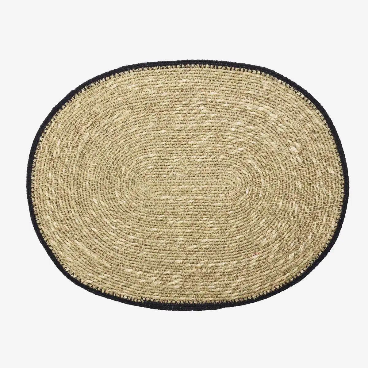 oval seagrass placemat natural with black rim