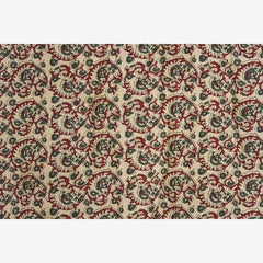 Madam Stoltz printed cotton mattress in sand green syrah closeup