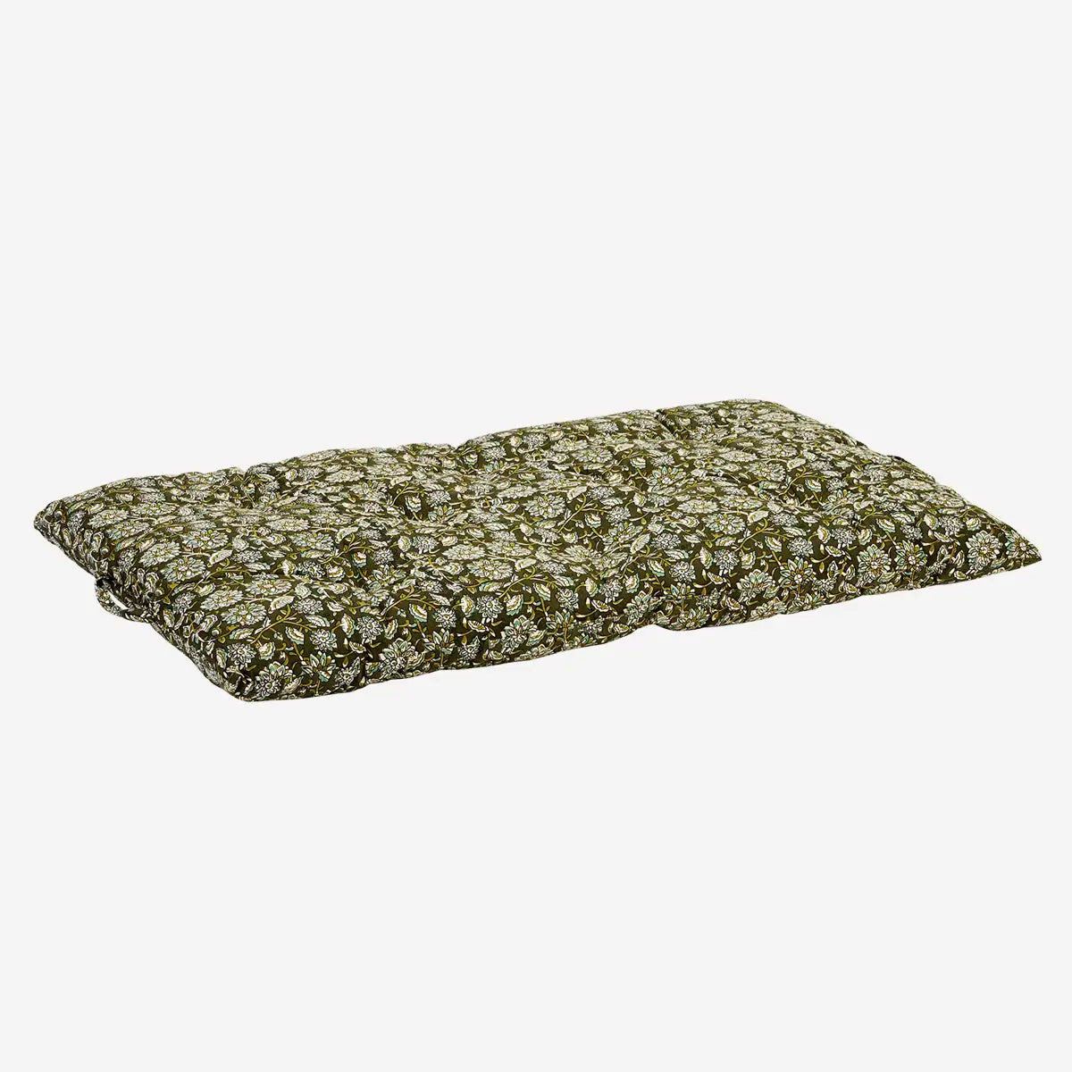 Printed Cotton Mattress Seagrass Green Madam Stoltz Unfolded