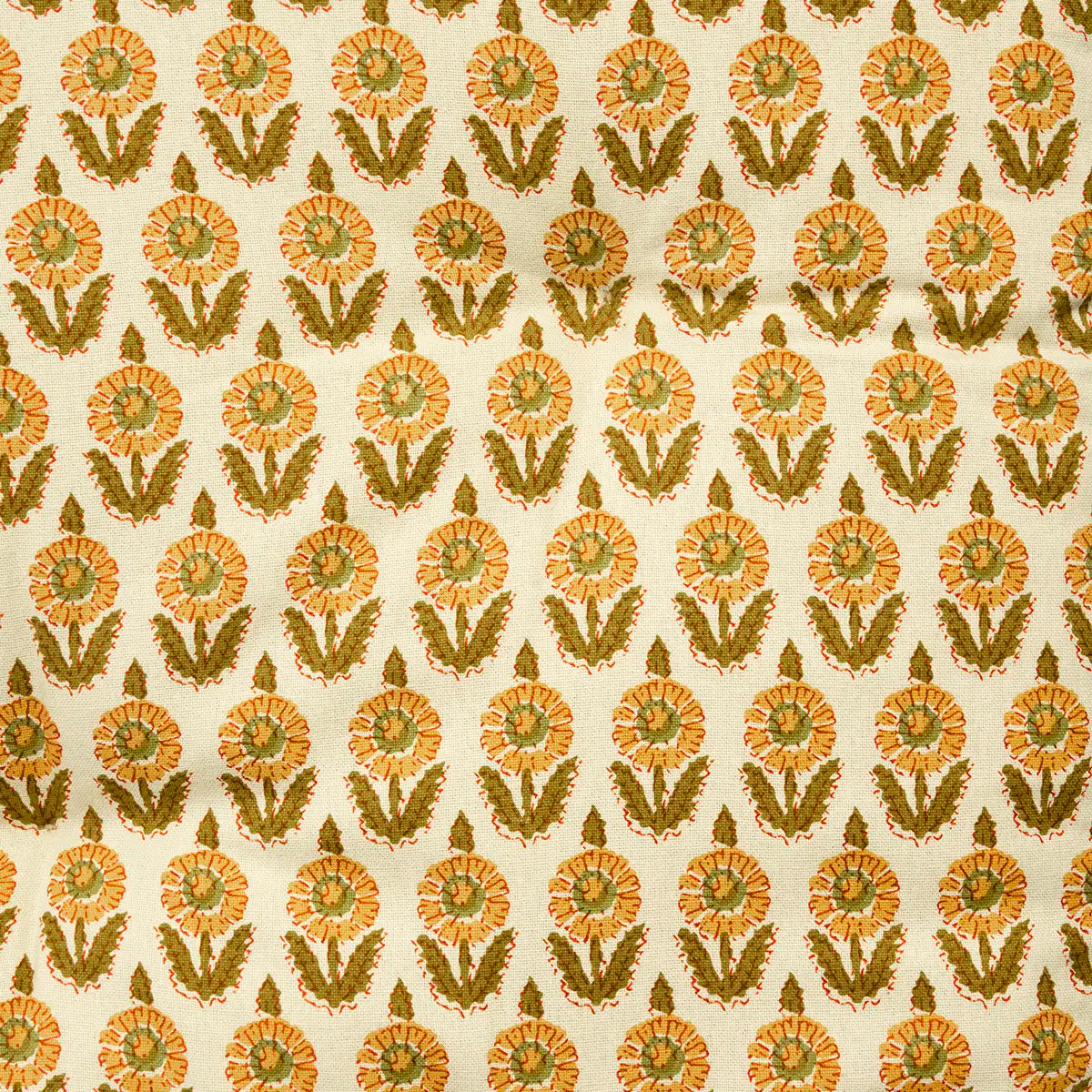 Printed Cotton Mattress Sunflower Yellow Madam Stoltz Close Up