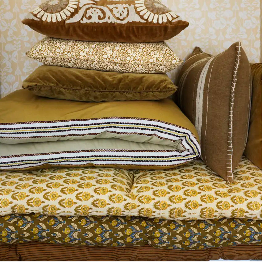 Printed Cotton Mattress Sunflower Yellow Madam Stoltz Stack