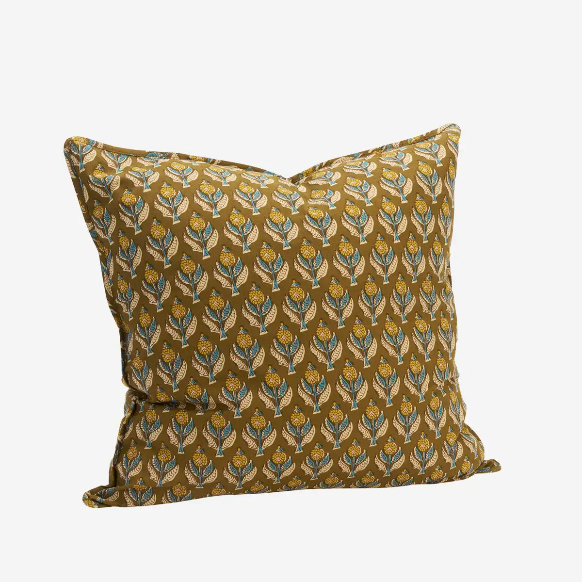 Printed Cushion Cover Madam Stoltz Olive Mustard
