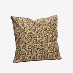 printed cushion cover in sand and green