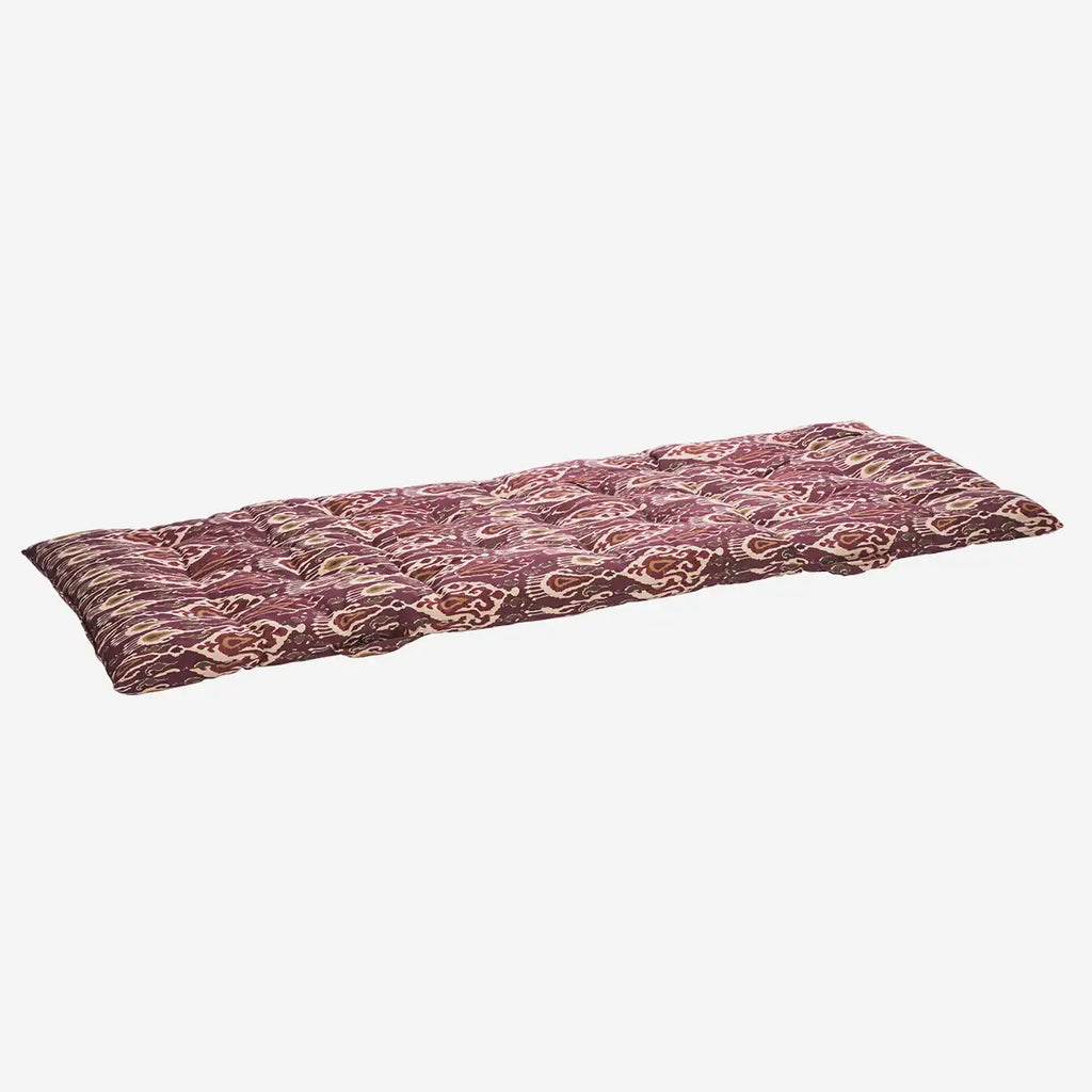 printed mattress cushion 70x180cm Madam Stoltz purple bordeaux trend 2025