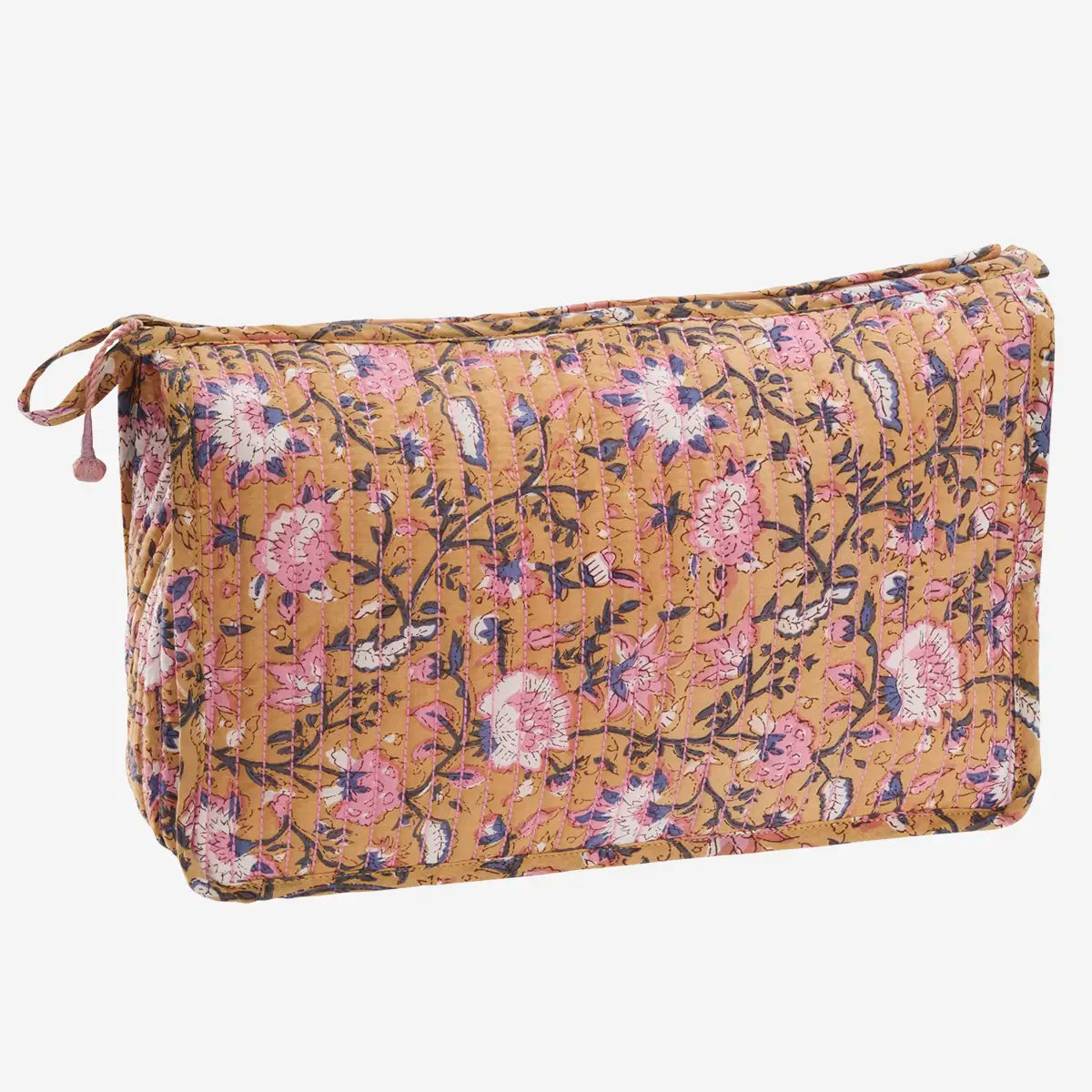 Quilted Cotton Washbag Orange Pink Madam Stoltz