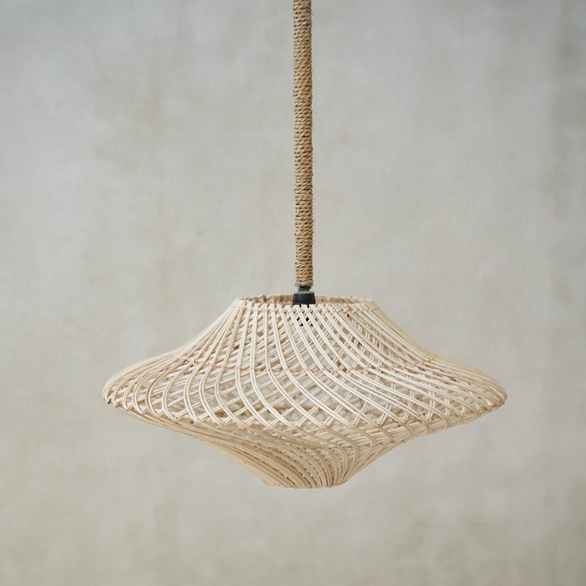 Woven pendant light hanging 