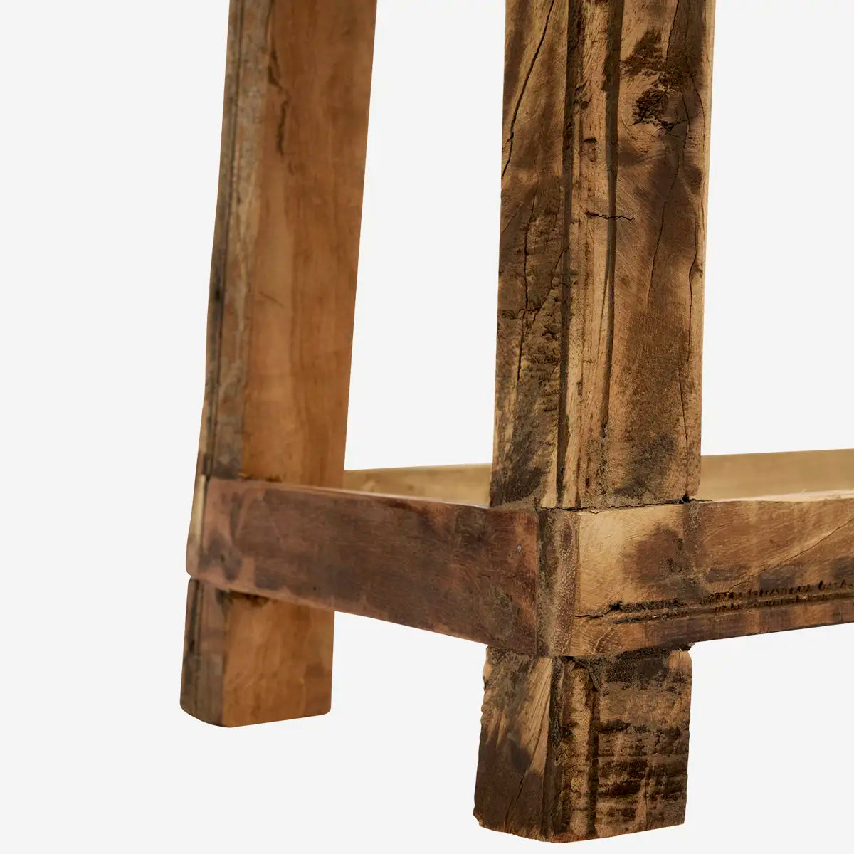 Madam Stoltz Recycled Wooden Bench Close Up