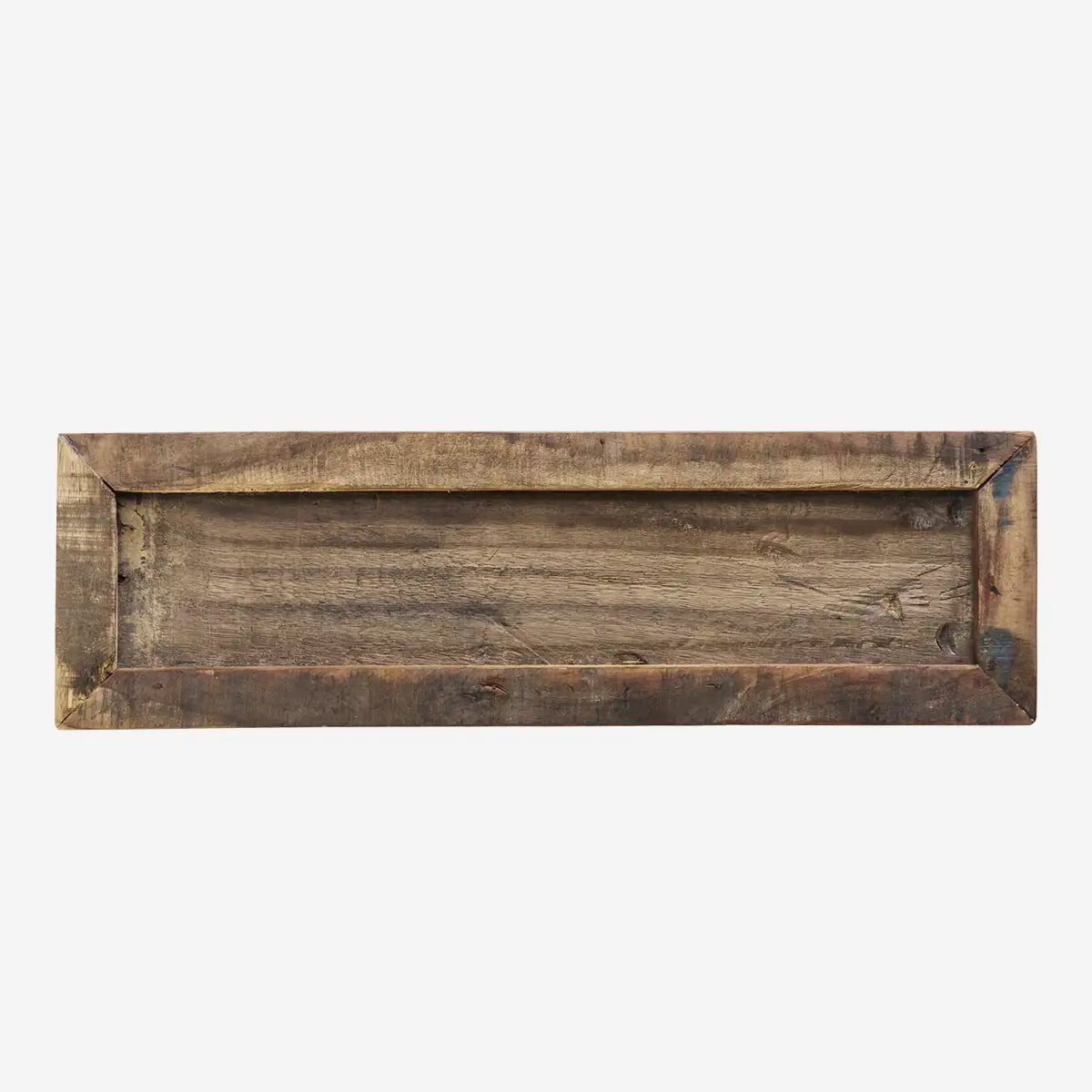 top view of the small recycled wooden tray