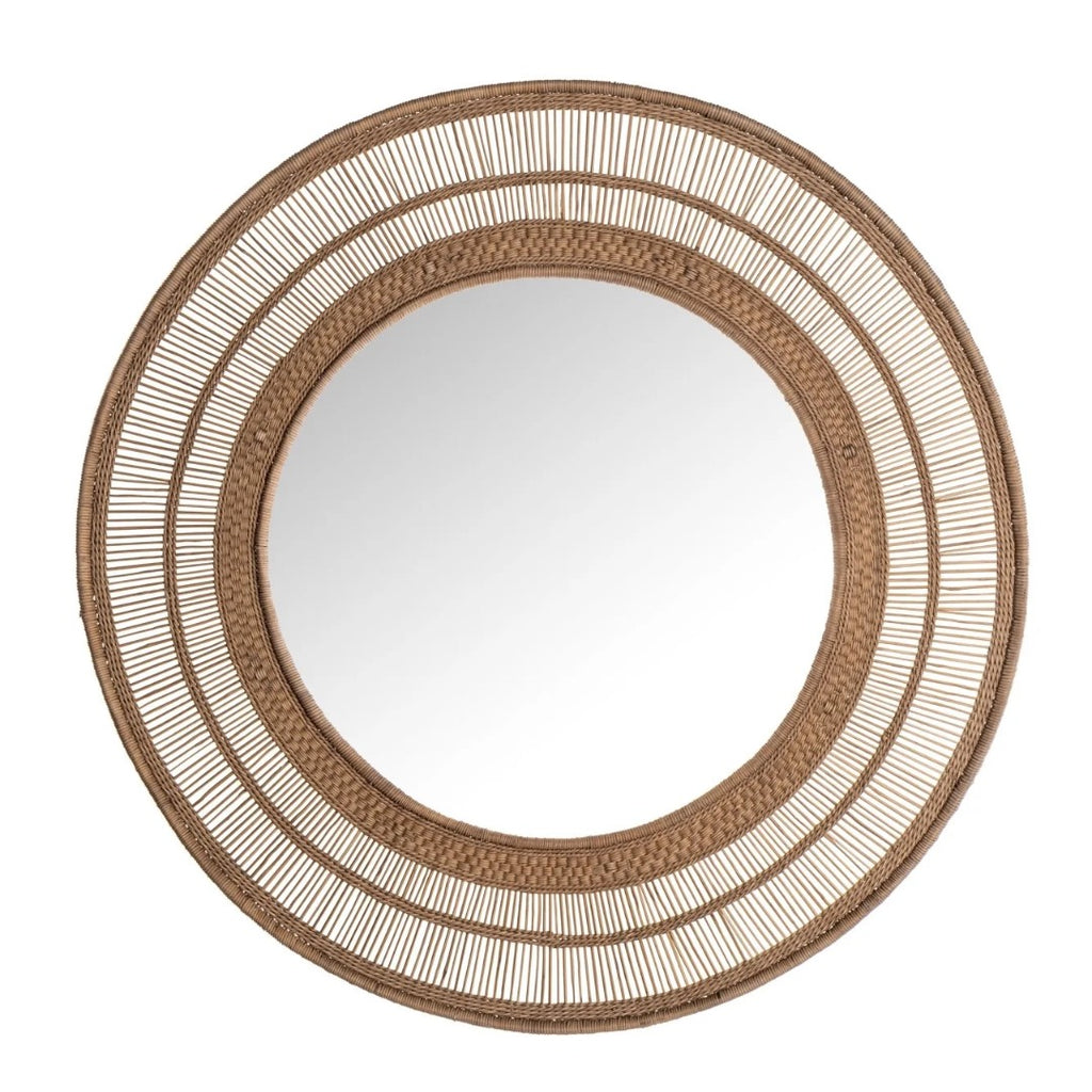 round Malawi mirror natural rattan 75cm