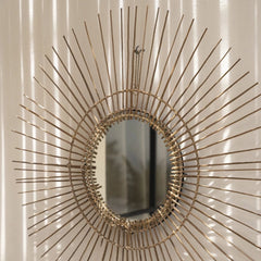 Sun Mirror Natural Rattan