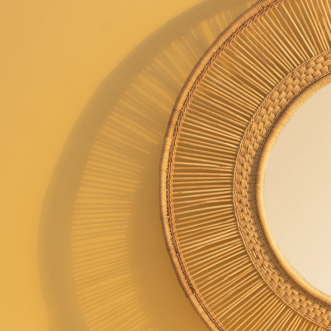 round Malawi mirror natural rattan 75cm zoom in