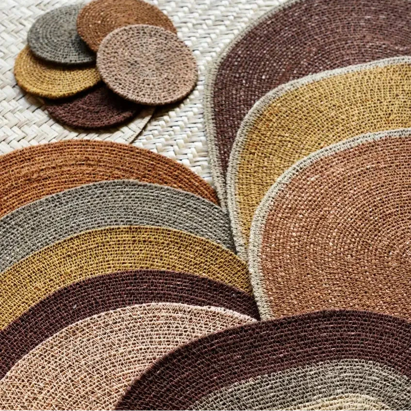seagrass placemat Madam Stoltz brown tones