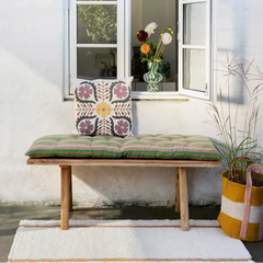 striped bench mattress cushion Madam Stoltz green