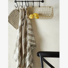 striped kitchen towel Madam Stoltz taupe