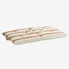 Striped cushion brown, white, light blue, grey Madam Stoltz