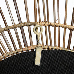 sun shaped round rattan mirror hanging system