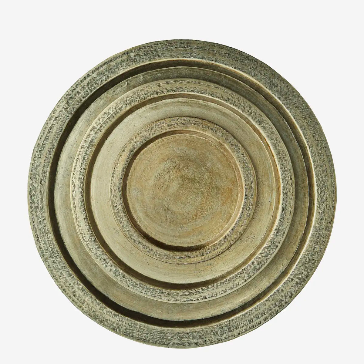Madam Stoltz set of 3 aluminium trays handmade