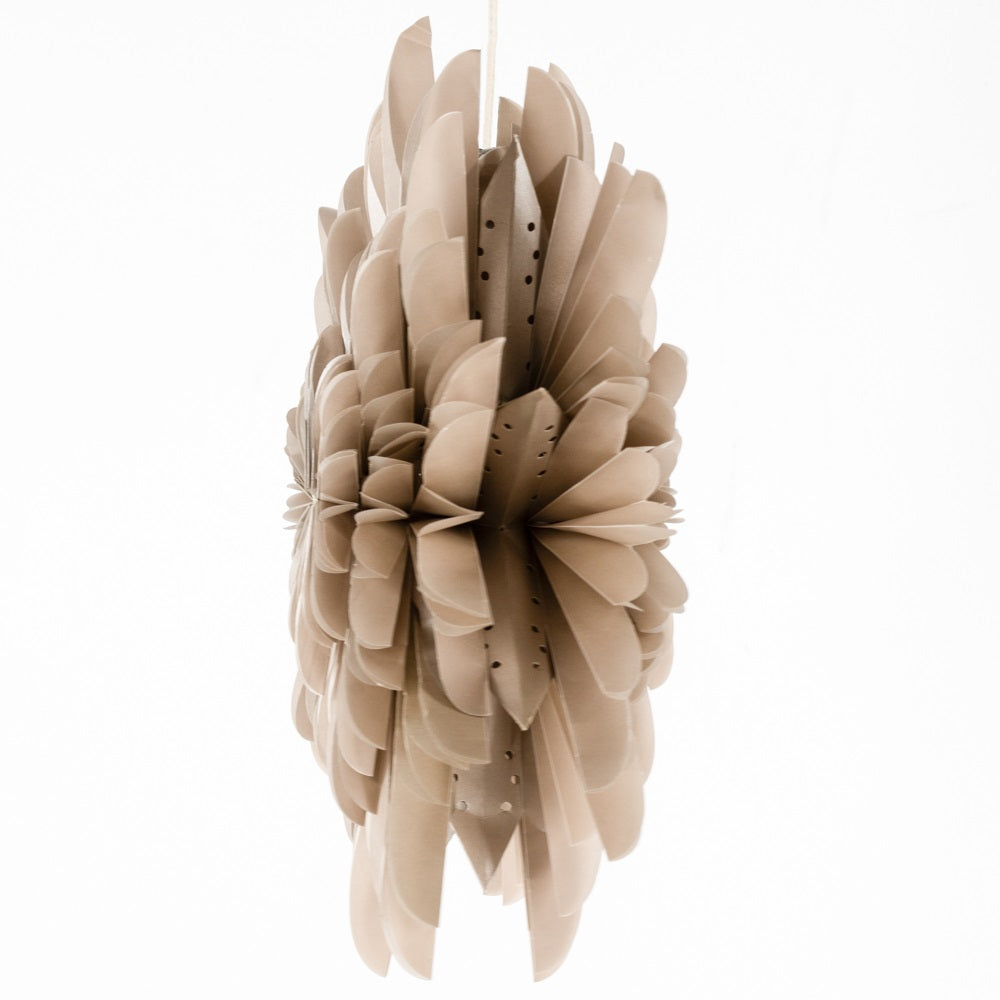 HomeBound by Kolony taupe paper star lantern Snow 40cm side view