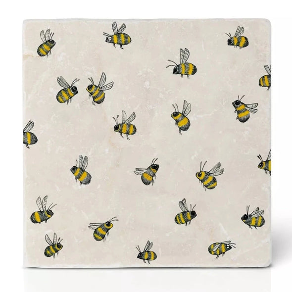 Ligarti natural stone tile coaster bees