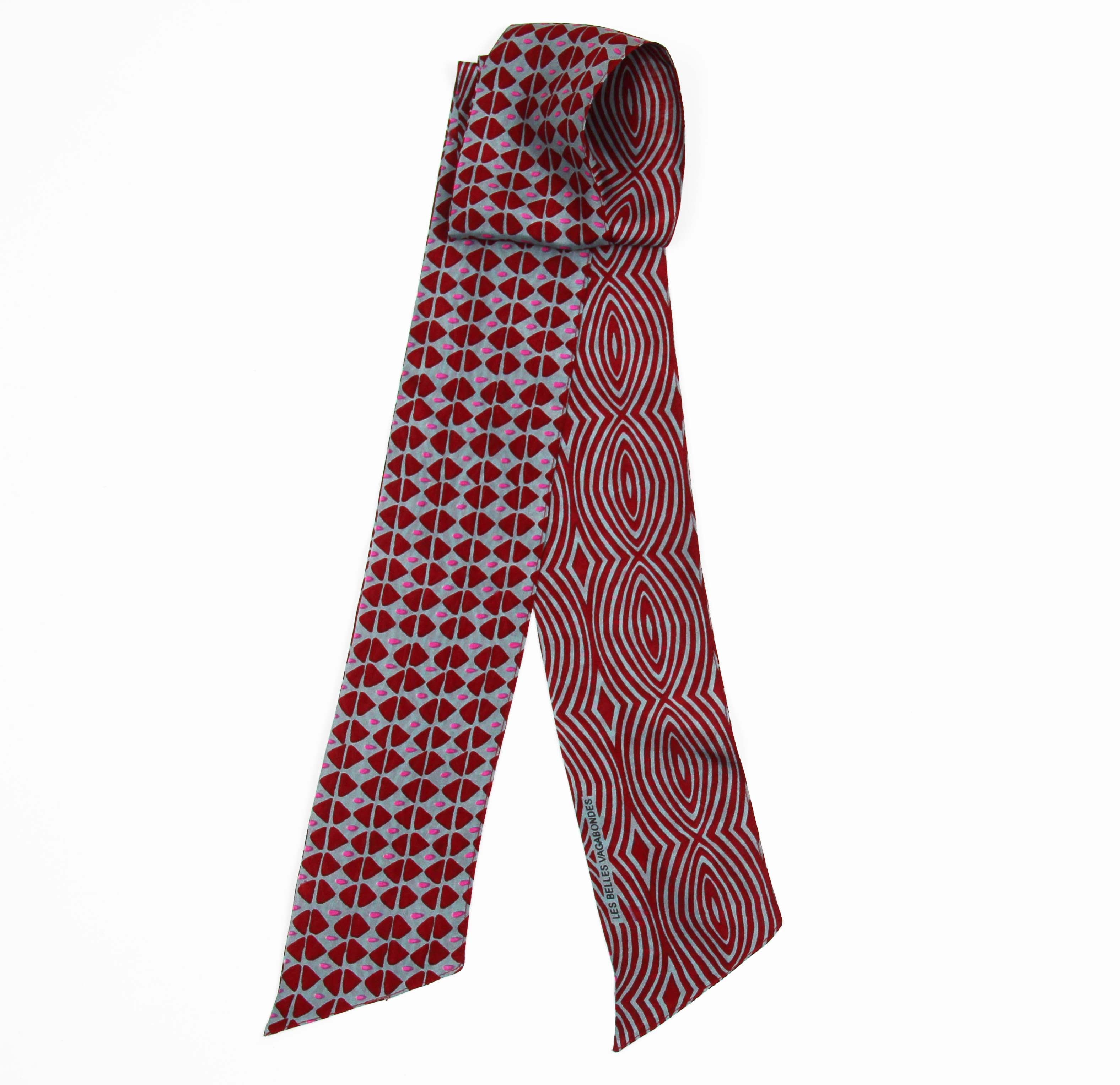 Les Belles Vagabondes Silk Twilly Calypso Bordeaux