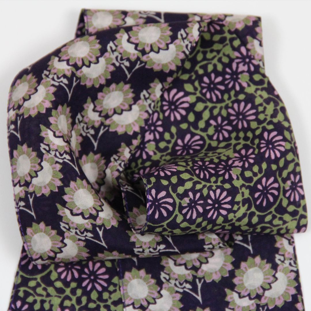 Les Belles Vagabondes Silk Twilly Flor Del Sol Plum Close Up