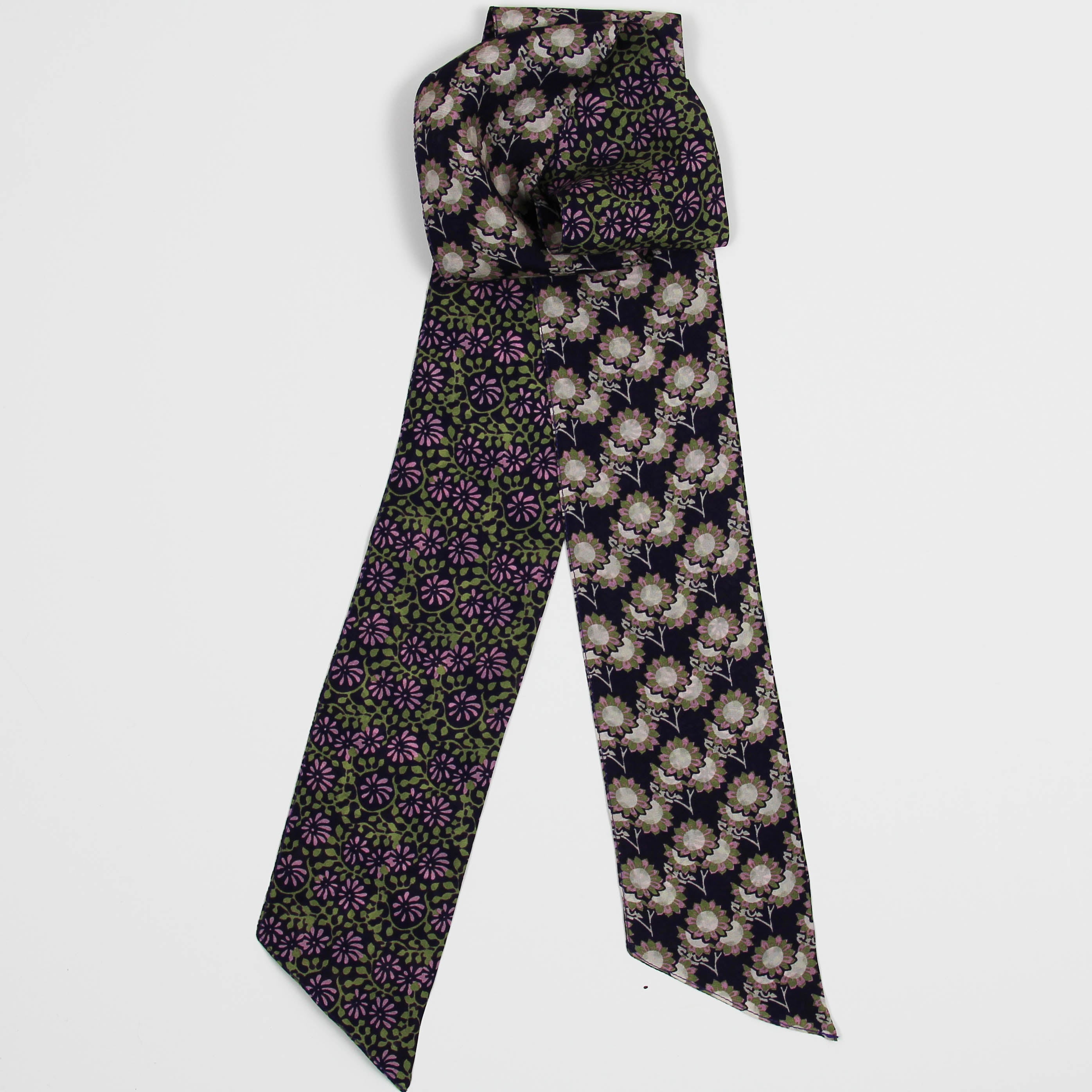 Les Belles Vagabondes Silk Twilly Flor Del Sol Plum