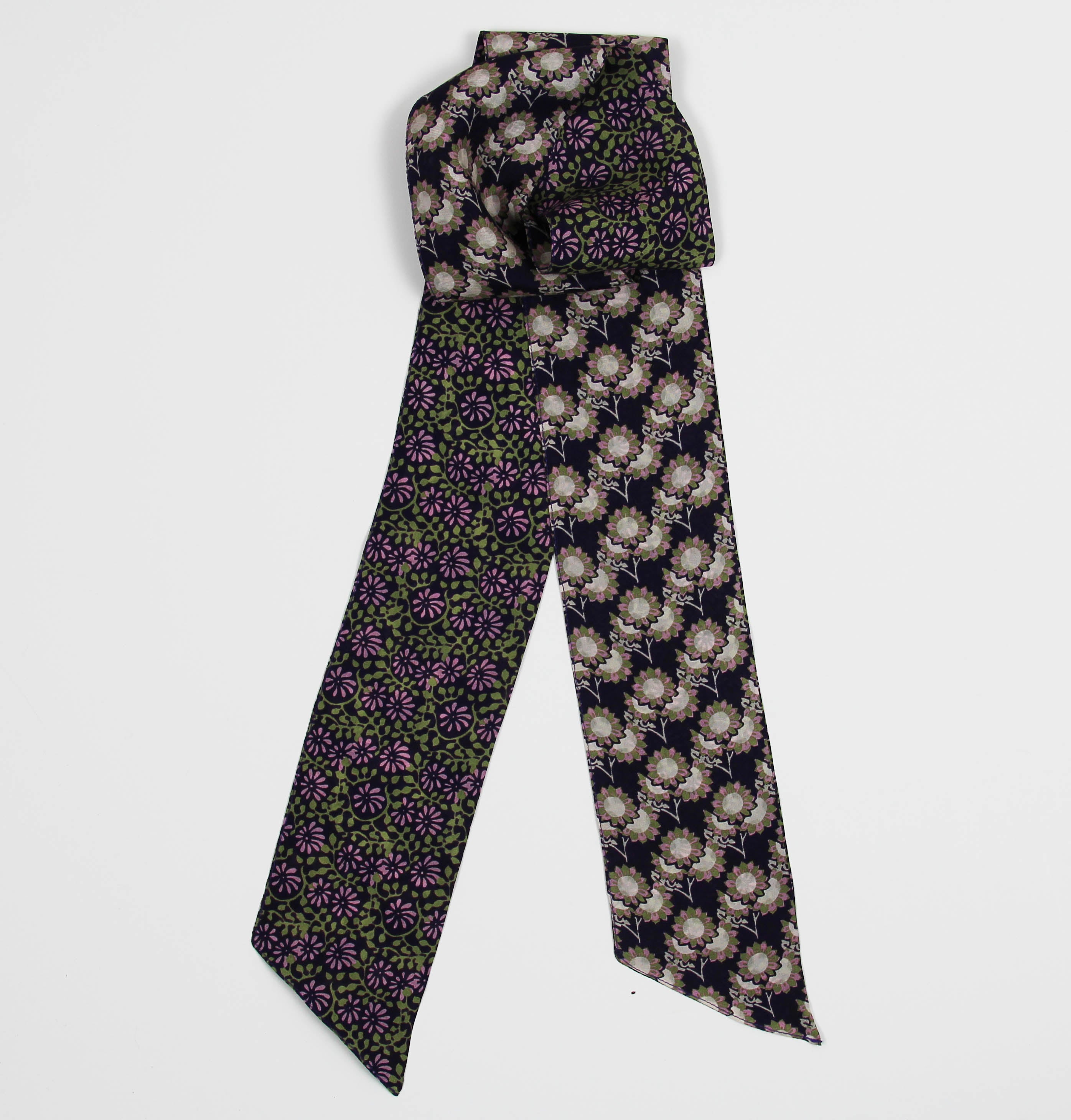 Les Belles Vagabondes Silk Twilly Flor Del Sol Plum