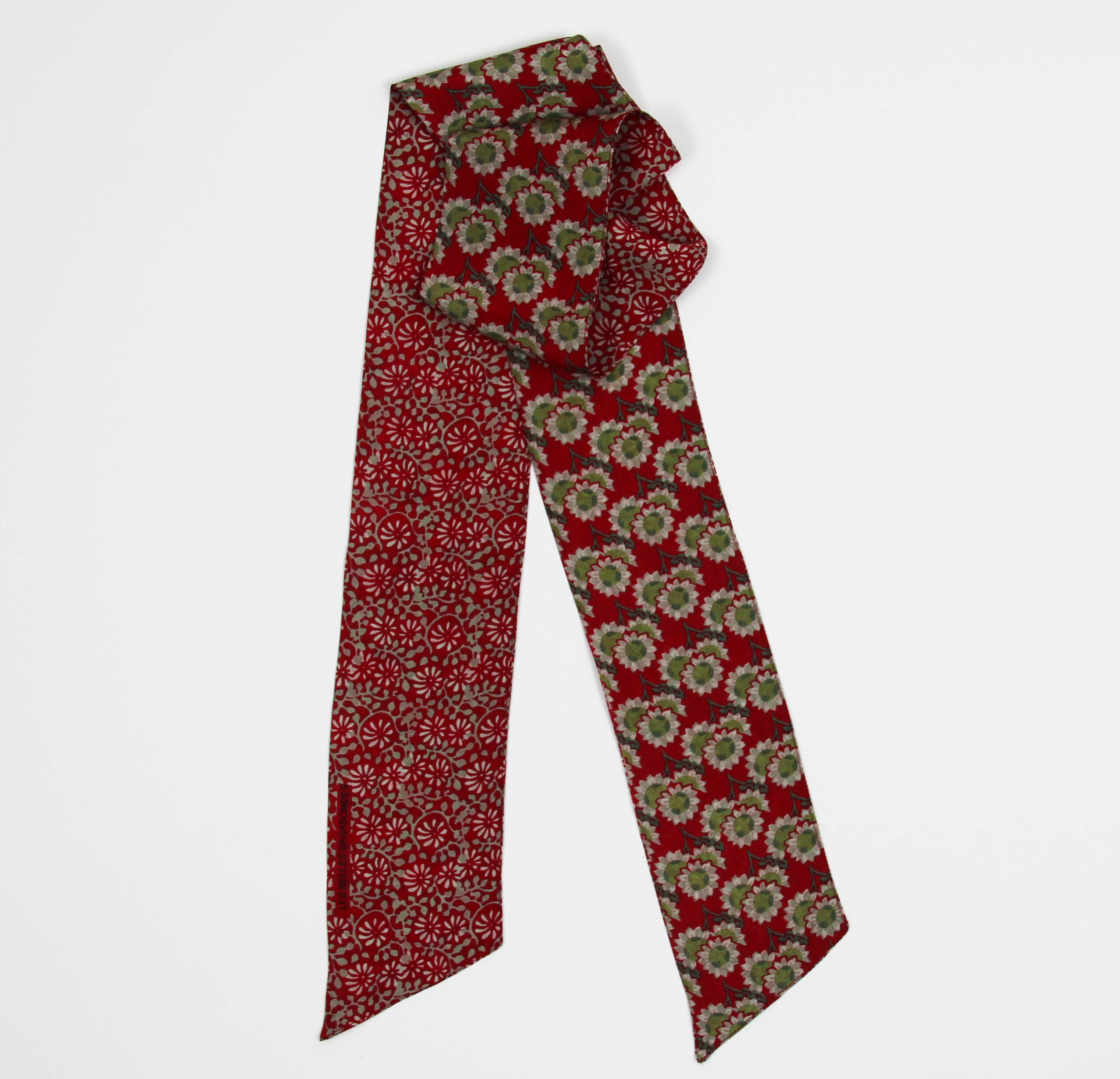 Les Belles Vagabondes Silk Twilly Flor Del Sol Red