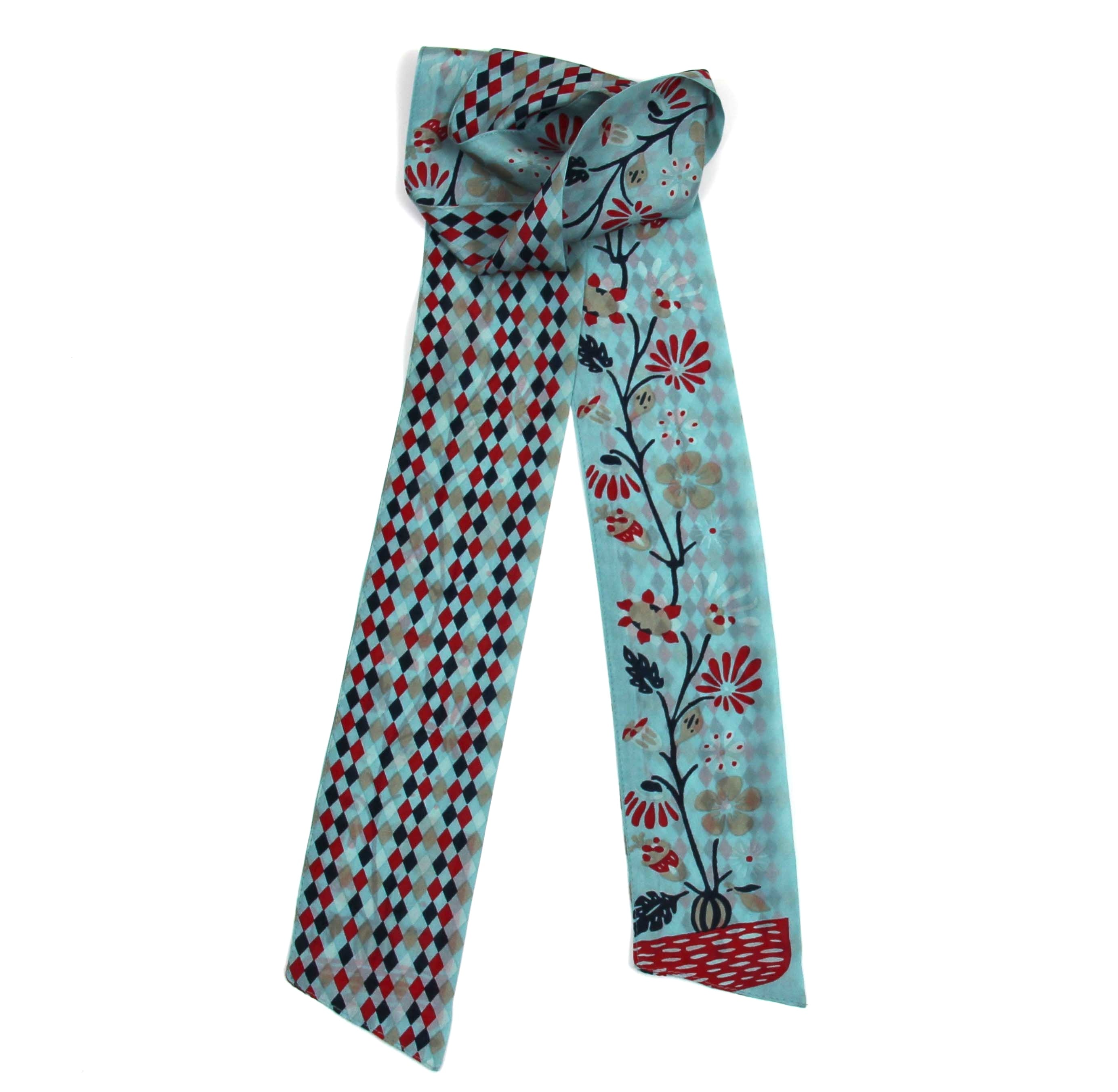 Les Belles Vagabondes Silk Twilly Scarlett Blue
