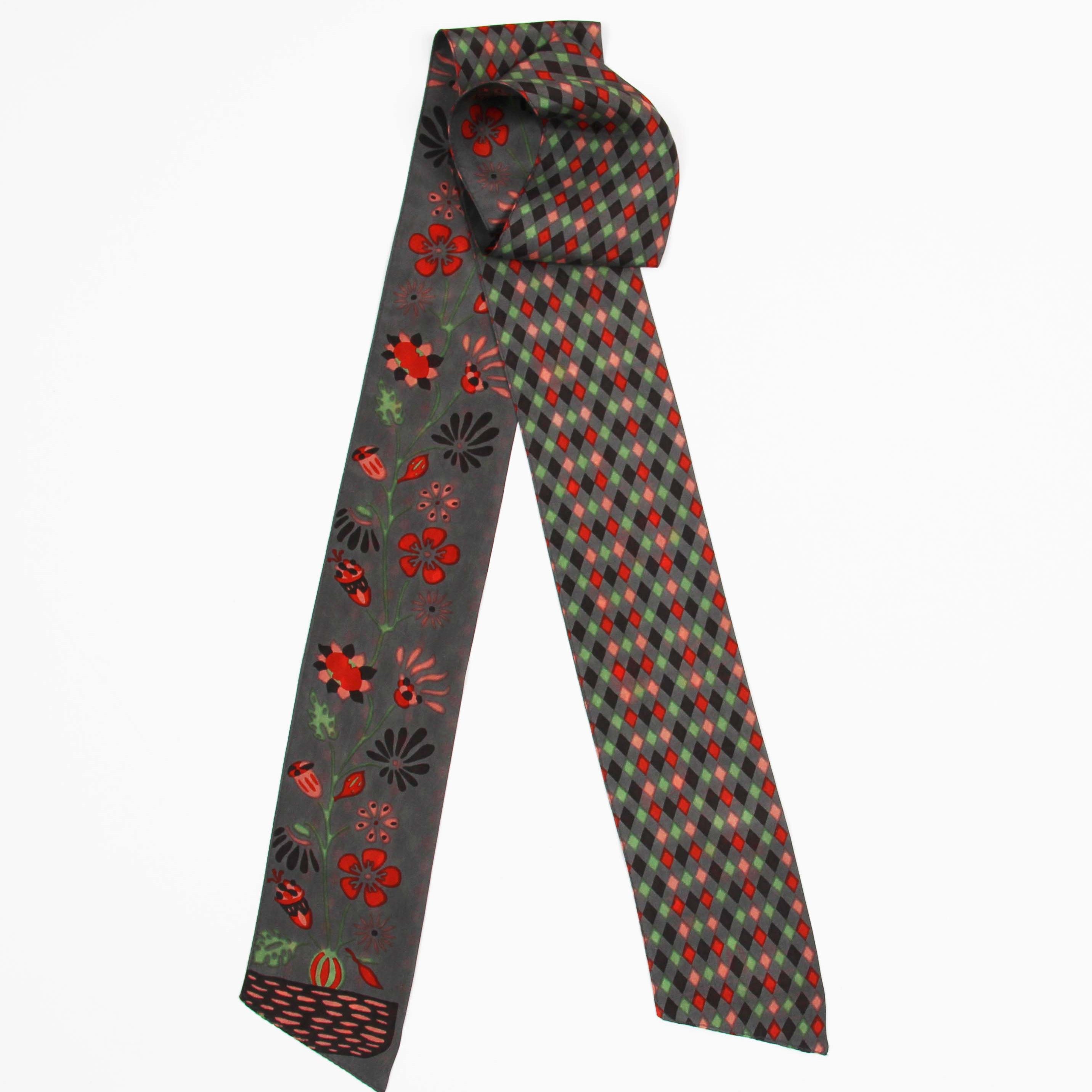 Les Belles Vagabondes Silk Twilly Scarlett Brown