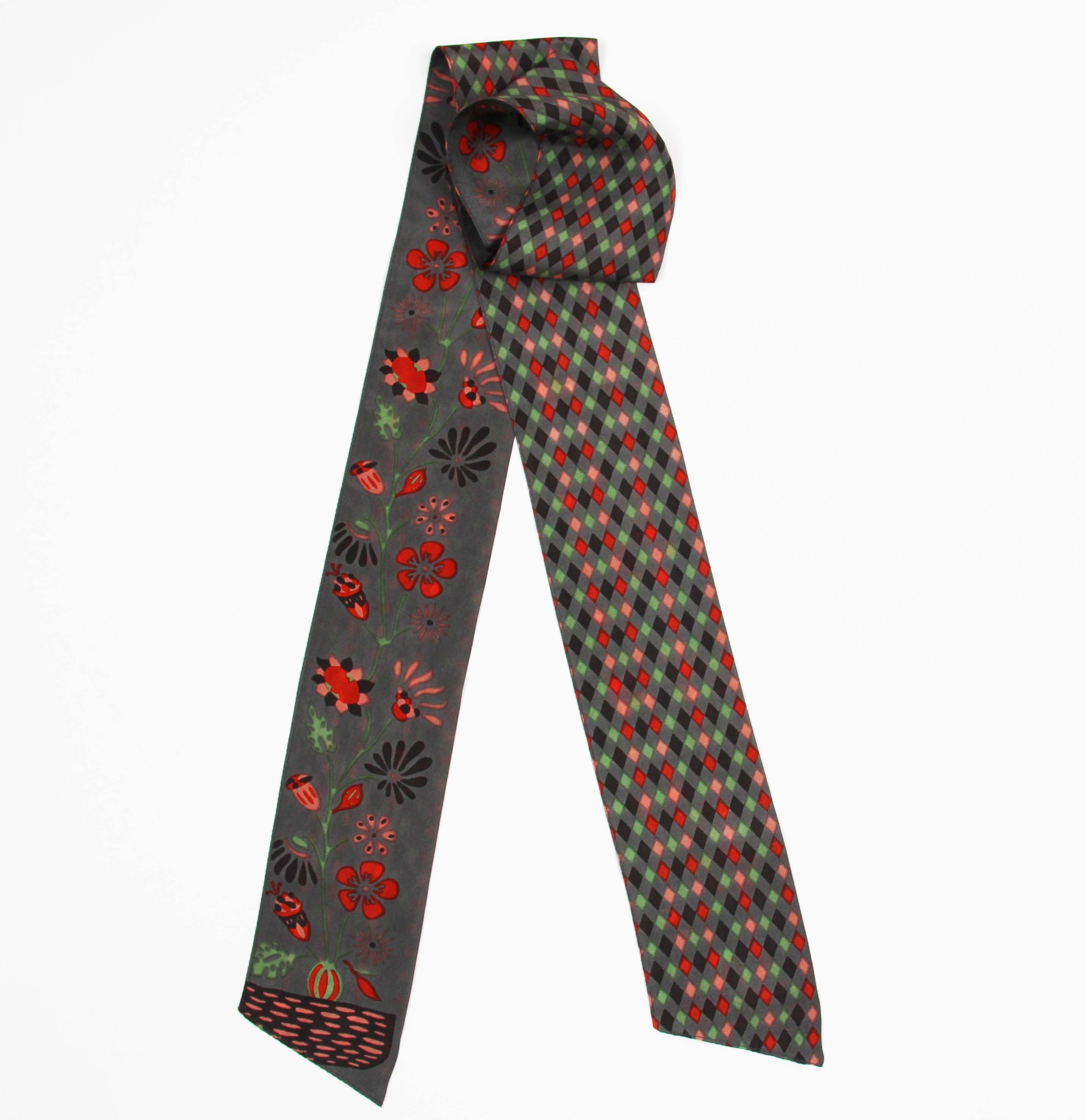 Les Belles Vagabondes Silk Twilly Scarlett Brown