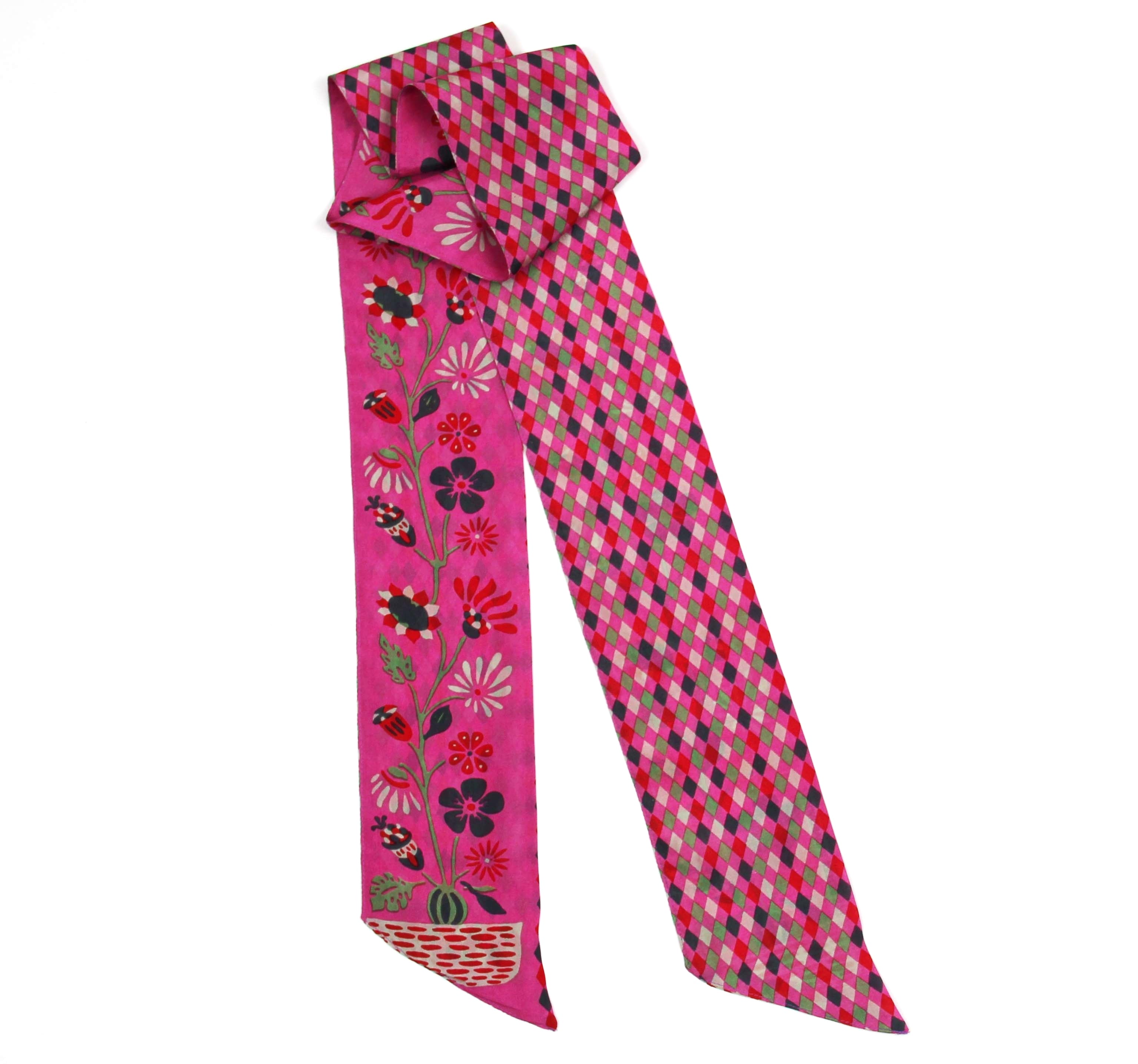Les Belles Vagabondes Silk Twilly Scarlett Fuchsia