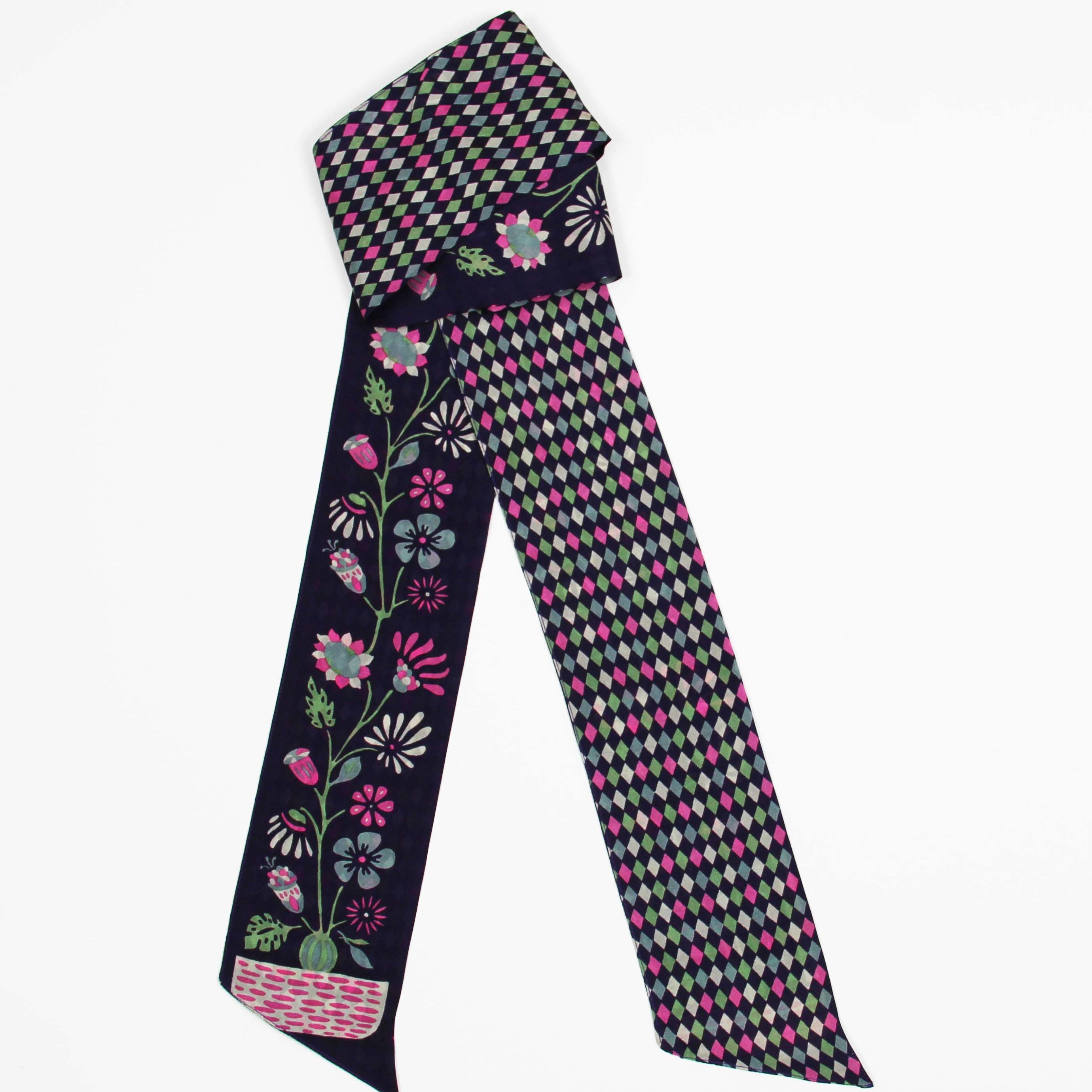 Les Belles Vagabondes Silk Twilly Scarlett Plum