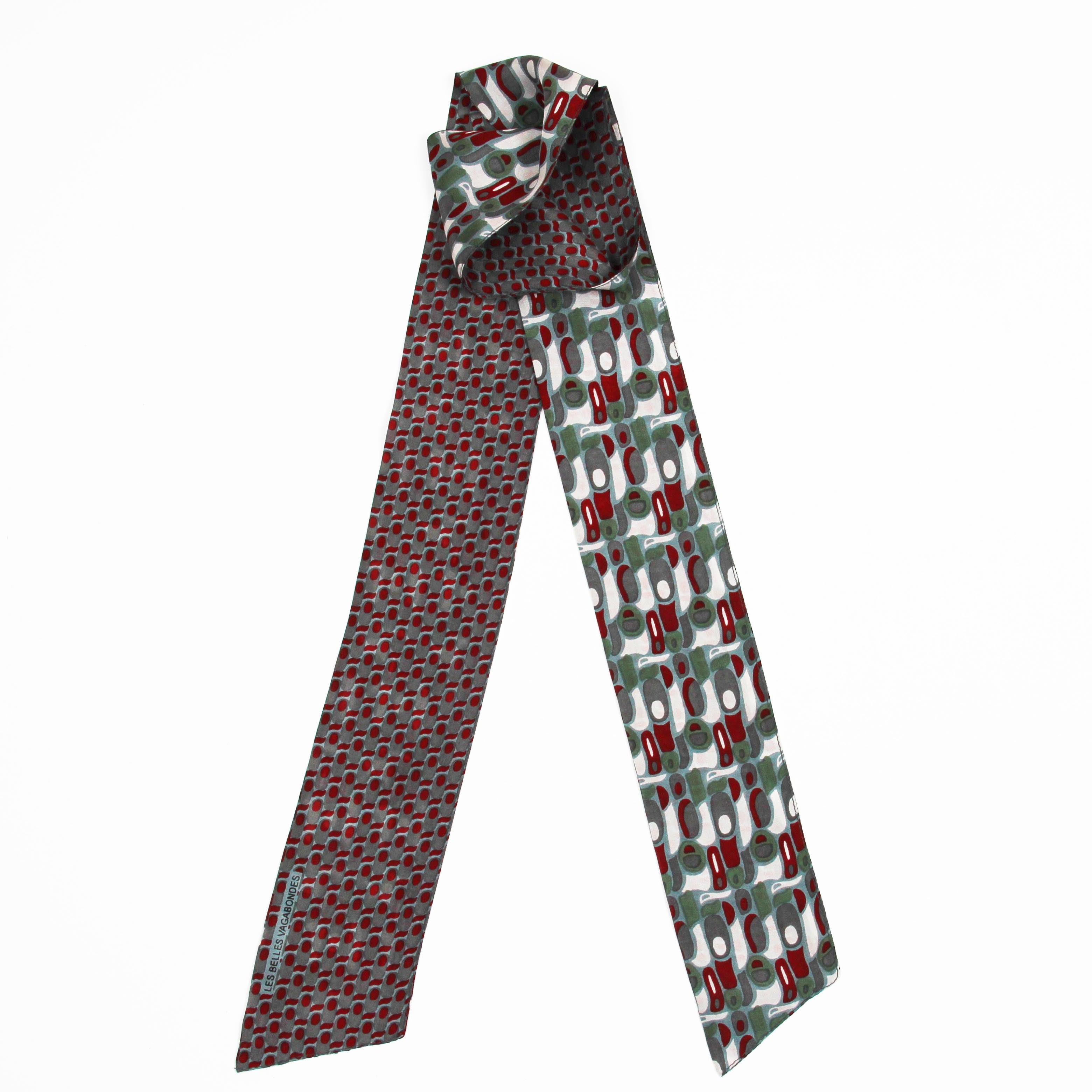 Les Belles Vagabondes Silk Twilly Vibrato Bordeaux