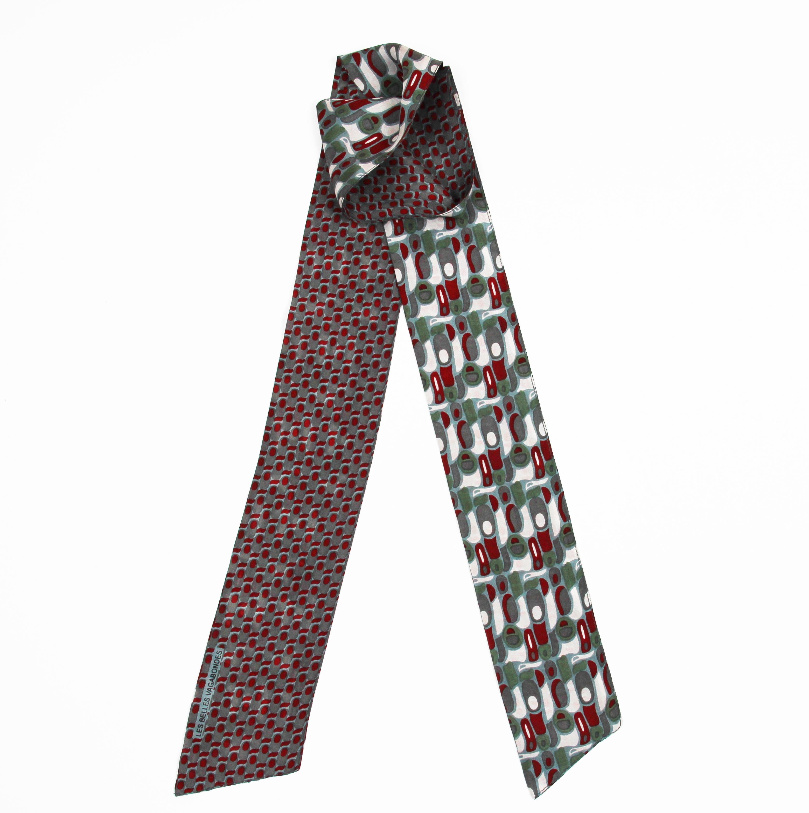 Les Belles Vagabondes Silk Twilly Vibrato Bordeaux