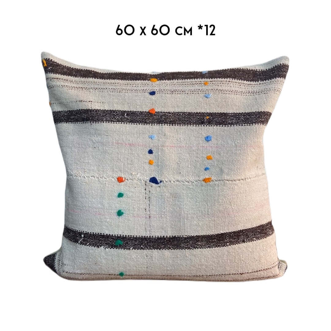 vintage kelim kussen 60x60 groot uniek handgemaakt Turkije Nadia Dafri