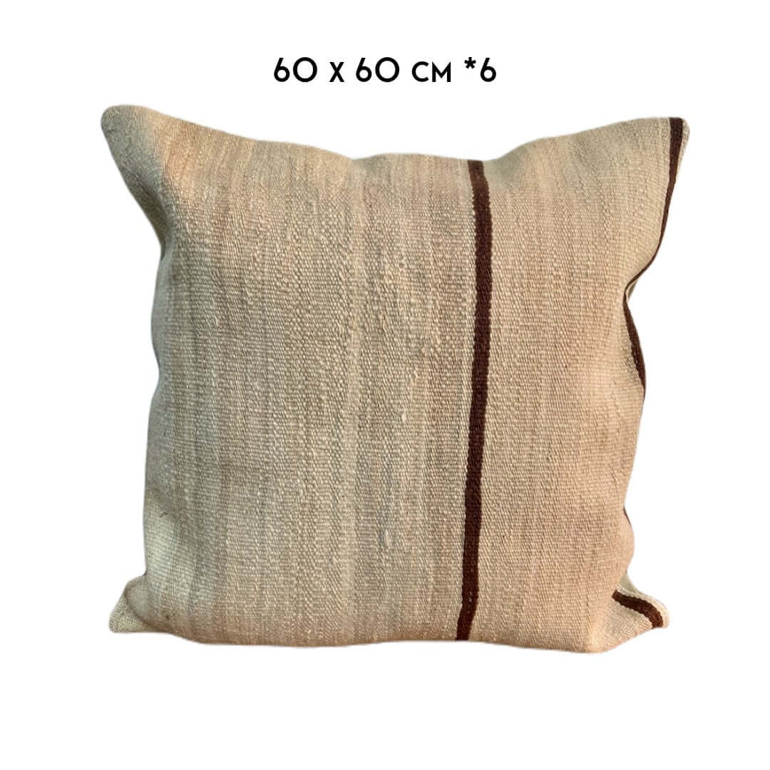 kilim cushion 60x60cm Turkey kelim kussen groot natural stripes